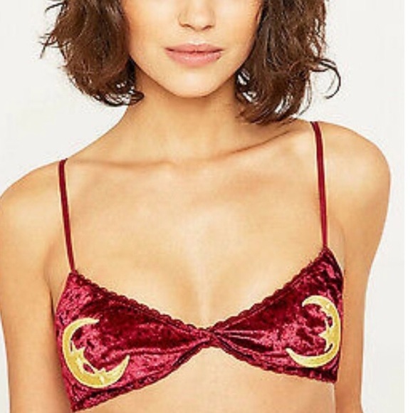 Urban Outfitters Crushed Red Velvet Moon Bra - Picture 2 of 6